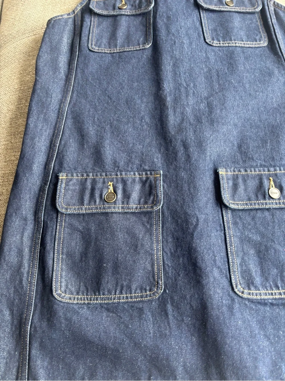 NWOT J. Crew Dark Denim Shift Dress with Patch Pockets
